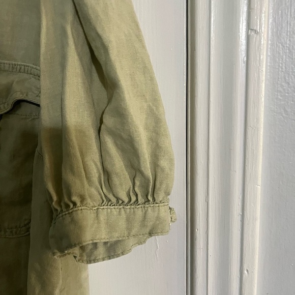 Free People Green Safari Babe Button-Down Top Size large - Picture 4 of 7